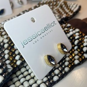 Marquis solitaire earrings (gold tone)